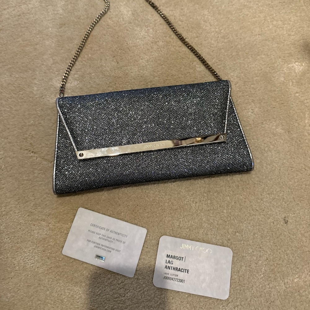 Jimmy Choo Sparkling Anthracite Clutch